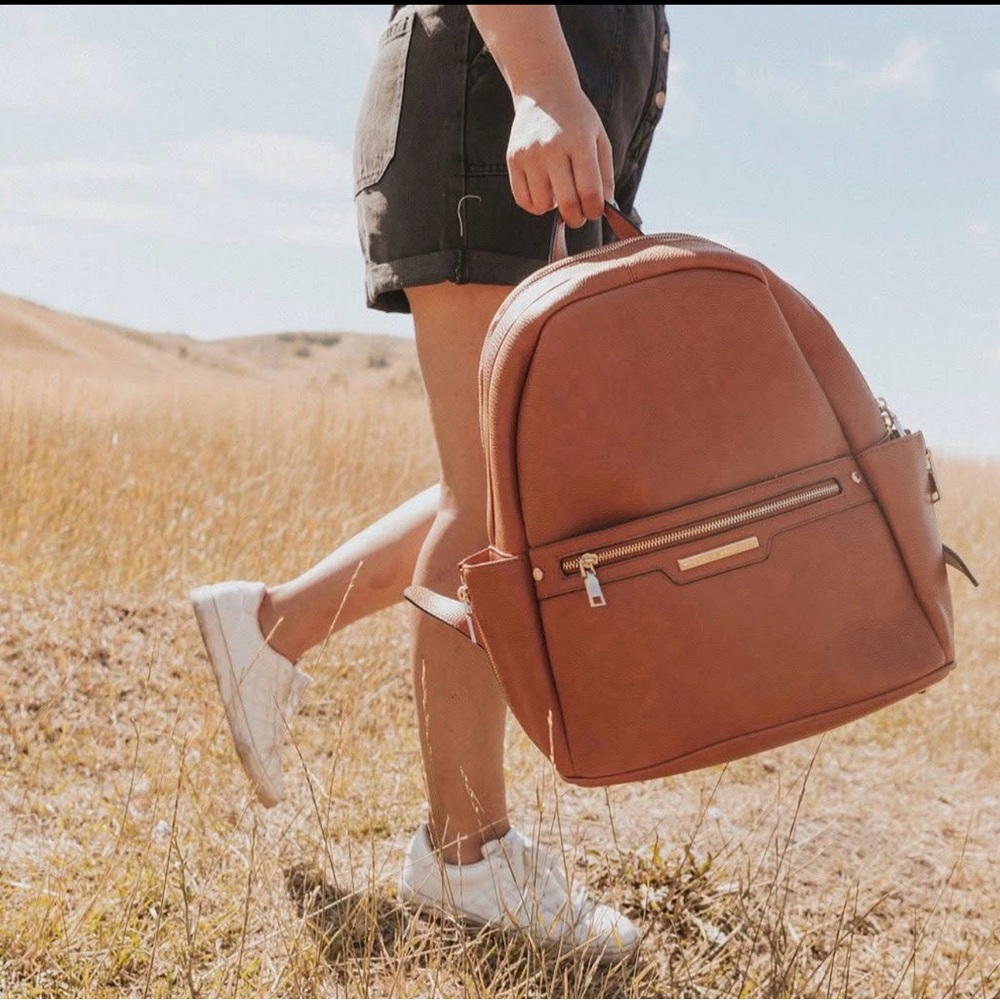Poppy & Peonies Brooklyn Backpack- Camel